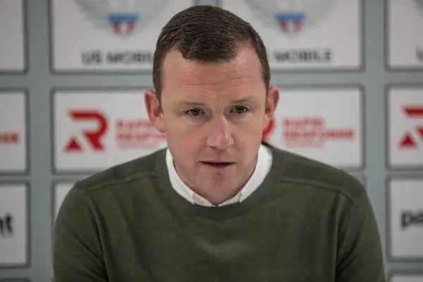 Neill Collins Head Coach Barnsley Speaks Post Match Press Conference — Stock Photo, Image