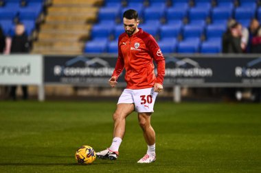 Barnsley 'den Adam Phillips, 13 Şubat 202' de Croud Meadow, Shrewsbury, Birleşik Krallık 'ta oynanan Sky Bet Lig 1 maçı öncesinde oynanan maç öncesi ısınma maçında...