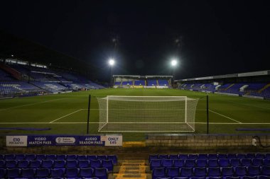 Tranmere Rovers 'ın evi olan Prenton Park' ın Gök İddia Ligi 2 maçından önceki genel görünümü: Tranmere Rovers - Morecambe maçı: Prenton Park, Birkenhead, Birleşik Krallık, 13 Şubat 202