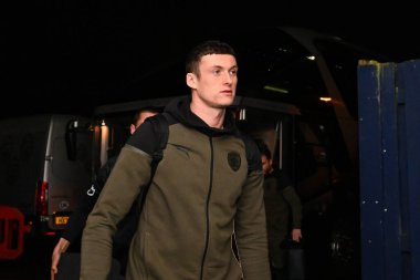 Barnsley 'den Liam Roberts, 13 Şubat 202' de Croud Meadow, Shrewsbury, İngiltere 'de Shrewsbury Town' a karşı oynanan Sky Bet 1 maçı öncesinde geldi.