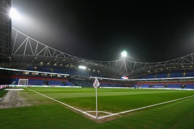 Maç öncesinde Toughsheet Community Stadyumu 'nun genel görünümü, 13 Şubat 202 tarihinde İngiltere' nin Bolton Stadyumu 'nda oynanan Gökyüzü İddia Ligi 1 karşılaşmasında Bolton Wanderers Wycombe Wanderers' a karşı.