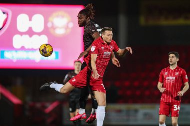 Blackpool takımından Kylian Kouassi, 13 Şubat 202 'de Cheltenham Town' a karşı Blackpool 'da oynanan 1.