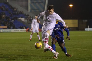 Barnsley 'li Conor Grant, 13 Şubat 202' de Croud Meadow, Shrewsbury, İngiltere 'deki Shrewsbury Town-Barnsley maçında gol attı.
