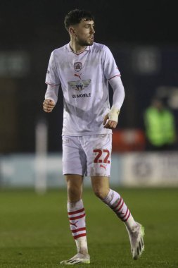 Barnsley takımından Corey O 'Keeffe 13 Şubat 202' de Croud Meadow, Shrewsbury 'de Shrewsbury Town' a karşı oynadığı maçta