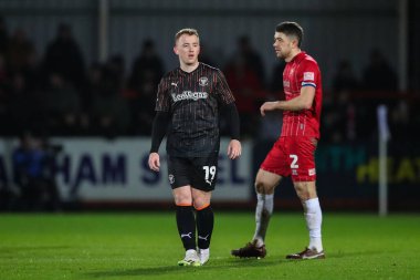 Blackpool 'dan Shayne Lavery, Gökyüzü İddia Ligi 1 maçı sırasında Cheltenham Town' a karşı Blackpool, Cheltenham Stadyumu, Cheltenham, Birleşik Krallık, 13 Şubat 202