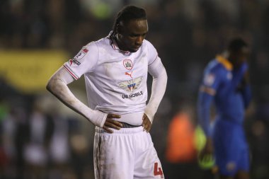 Barnsley takımından Devante Cole 13 Şubat 202 'de Croud Meadow, Shrewsbury, İngiltere' de Shrewsbury Town 'a karşı oynadığı maçta