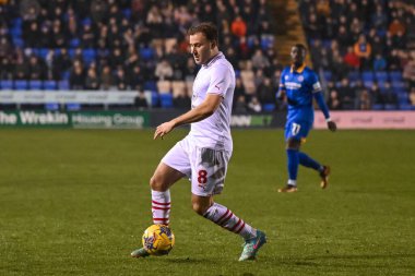Barnsley takımından Herbie Kane, 13 Şubat 202 'de Croud Meadow, Shrewsbury' de oynanan Shrewsbury Town-Barnsley maçında maç yapıyor.