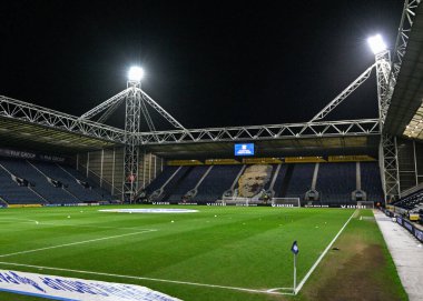 Maç öncesinde Deepdale 'in genel görünümü, 14 Şubat 202' de İngiltere 'nin Deepdale kentinde oynanan Preston North End-Middlesbrough maçında oynanan Sky Bet Şampiyonası maçında...