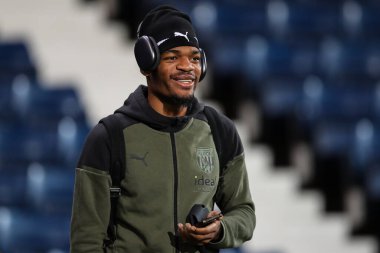 West Bromwich Albion 'dan Grady Diangana, 16 Şubat 202' de İngiltere 'nin West Bromwich Albion-Southampton maçından önce geldi.