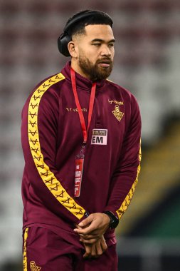 Huddersfield Giants 'tan Esan Marsters, 16 Şubat 202' de Leigh Spor Köyü 'nde Leigh Leopards ve Huddersfield Giants arasında oynanan Betfred Süper Lig Birinci Raundu' ndan önce geldi.