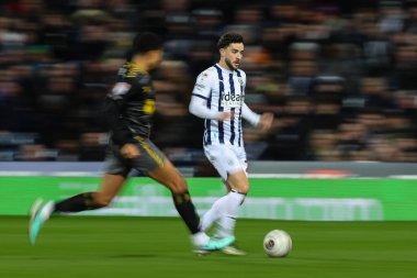 West Bromwich Albion takımından Mikey Johnston, West Bromwich Albion 'ın Southampton' a karşı oynadığı The Hawthorns, West Bromwich, İngiltere 'de 16 Şubat 202' de oynanan maçta topu aldı.