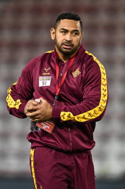 Huddersfield Giants 'tan Seb Ikahifo, 16 Şubat 202' de Leigh Spor Köyü, Leigh, İngiltere 'de Leigh Leopards' a karşı oynanan 1.