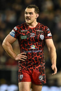 Leigh Leoparları 'ndan Robbie Mulhern 16 Şubat 202' de Leigh Spor Köyü 'nde Leigh Leopards ile Huddersfield Giants arasındaki Süper Lig karşılaşmasında