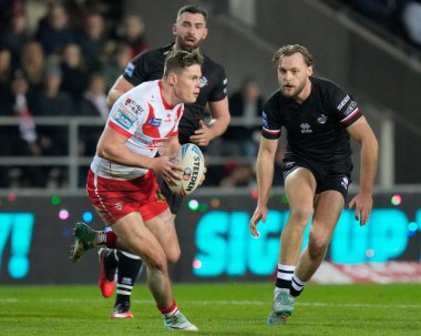 Londra Broncos takımından James Meadows, Betfred Süper Lig 1. Raundu 'nda St. Helens, Londra Broncos' a karşı St Helens - All Wicked Stadyumu, St Helens, Birleşik Krallık, 16 Şubat 202