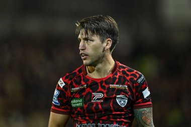 Leigh Leoparları 'ndan Tom Briscoe 16 Şubat 202' de Leigh Spor Köyü 'nde Leigh Leopards ile Huddersfield Giants arasındaki Süper Lig karşılaşmasında