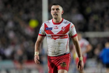St. Helens 'den Lewis Dodd, Betfred Süper Lig 1. Raundunda St Helens' e karşı Londra Broncos maçı sırasında St Helens Stadyumu, St Helens, Birleşik Krallık, 16 Şubat 202