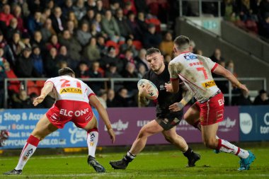 Londra Broncos takımından Robbie Storey, 16 Şubat 202 'de St Helens - Londra Broncos maçında St Helens - St Wicked Stadyumu' nda oynanan Betfred Süper Lig 1.
