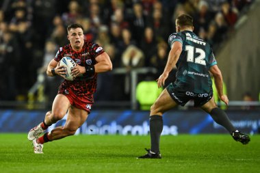 Leigh Leopar takımından Kai Odonnell, 16 Şubat 2024 'te Leigh Spor Köyü' nde Leigh Leopards ile Huddersfield Giants arasındaki Süper Lig karşılaşmasında ilk raundu kazandı.