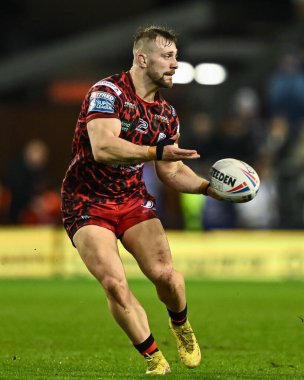 Leigh Leopar takımından Matt Davis, Leigh Leigh Spor Köyü 'nde Leigh Leopar' a karşı 16 Şubat 202 'de oynanan 1.