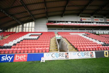 Highbury Stadyumu 'nun genel görünümü, Fleetwood Town' un 17 Şubat 202 'de Highbury Stadyumu' nda Fleetwood Town 'a karşı Barnsley maçından önceki maçtan önceki evidir.