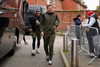 Barnsley 'li Josh Earl, 17 Şubat 202' de İngiltere 'nin Highbury Stadyumu' nda Fleetwood Town ve Barnsley maçından önce stadyuma geldi.