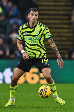 Arsenal 'den Jakub Kiwior, 17 Şubat 202' de Burnley, Burnley, Birleşik Krallık 'ta oynanan Premier Lig karşılaşmasında görev başında.