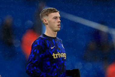 Chelsea 'den Cole Palmer Premier Lig karşılaşması öncesinde Manchester City ile Chelsea maçında Etihad Stadyumu, Manchester, İngiltere, 17 Şubat 202