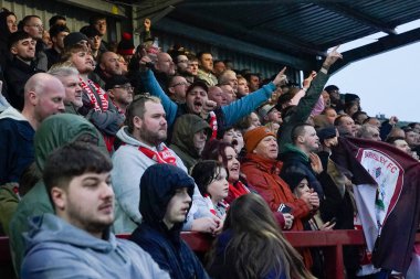 Barnsley taraftarları 17 Şubat 202 'de İngiltere' nin Highbury Stadyumu 'nda Fleetwood Town ile Barnsley maçında kendi taraflarında tezahürat yaptılar.