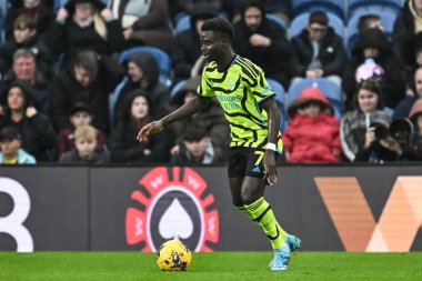 Arsenal 'den Bukayo Saka, 17 Şubat 202' de Burnley 'e karşı Turf Moor, Burnley, Birleşik Krallık' ta oynanan Premier Lig karşılaşmasında görev başında.