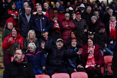 Barnsley taraftarları Sky Bet Ligi 1 maçından önce Fleetwood Town, Barnsley 'e karşı Highbury Stadyumu, Fleetwood, İngiltere, 17 Şubat 202