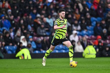 Arsenal 'den Declan Rice, 17 Şubat 202' de İngiltere 'nin Burnley-Arsenal maçında Premier Lig maçında sahada.