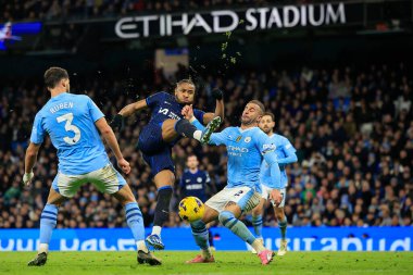 Chelsea 'den Christopher Nkunku, Manchester City' nin Chelsea 'ye karşı oynadığı Premier Lig maçında 17 Şubat 202' de Etihad Stadyumu 'nda golü kaçırdı.