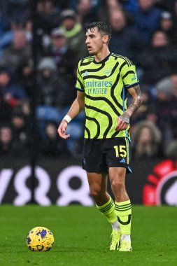 Arsenal 'den Jakub Kiwior, 17 Şubat 202' de Burnley, Burnley, Birleşik Krallık 'ta oynanan Premier Lig karşılaşmasında görev başında.