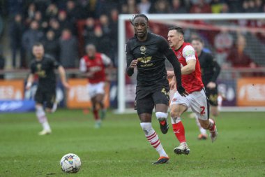Barnsley 'den Devante Cole, 17 Şubat 202' de İngiltere 'nin Highbury Stadyumu' nda Fleetwood Town 'a karşı oynanan 1.