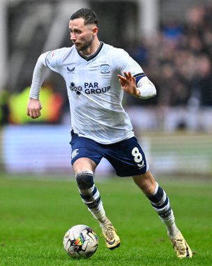 Preston North End 'den Alan Browne 17 Şubat 202' de İngiltere 'nin Deepdale kentinde oynanan Preston North End-Blackburn Rovers maçında