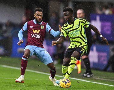 Arsenal 'den Bukayo Saka, 17 Şubat 202' de Burnley 'e karşı Turf Moor, Burnley, Birleşik Krallık' ta oynanan Premier Lig karşılaşmasında görev başında.