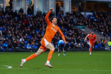 Blackpool 'dan Jake Beesley, 17 Şubat 202' de İngiltere 'nin Peteron Homes Stadyumu' nda oynanan Sky Bet Ligi 1-2 maçında takımının golünü kutluyor.