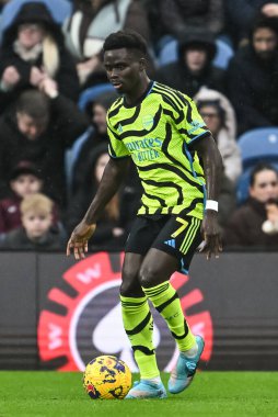 Arsenal 'den Bukayo Saka, 17 Şubat 202' de Burnley 'e karşı Turf Moor, Burnley, Birleşik Krallık' ta oynanan Premier Lig karşılaşmasında görev başında.