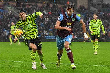 Arsenal 'den Kai Havertz ve Burnley' den Sander Berge Premier Lig karşılaşmasında Burnley, Burnley, Burnley, İngiltere 'de 17 Şubat 202' de Arsenal 'e karşı oynadılar.