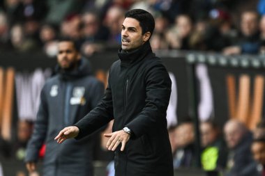 Arsenal 'in Mikel Arteta Müdürü, 17 Şubat 202 tarihinde Burnley ile Burnley arasında oynanan Premier League maçında tepki gösterdi.