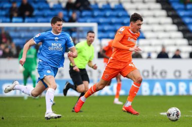 Blackpool takımından Kyle Joseph, 17 Şubat 202 'de İngiltere' de Weston Homes Stadyumu 'nda oynanan 1.
