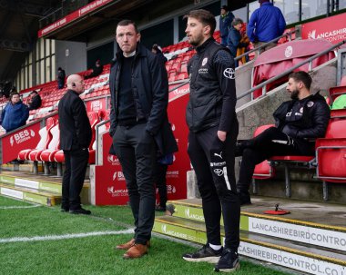 Neill Collins, Sky Bet Ligi 1 maçından önce Barnsley 'nin teknik direktörü Fleetwood Town' a karşı Highbury Stadyumu, Fleetwood, Birleşik Krallık, 17 Şubat 202