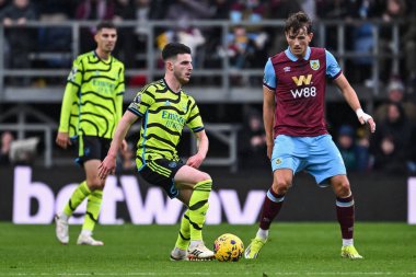 Arsenal 'den Declan Rice, 17 Şubat 202' de İngiltere 'nin Burnley-Arsenal maçında Premier Lig maçında sahada.