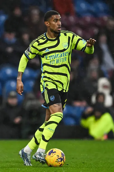 stock image Reiss Nelson of Arsenal makes a break with the ball during the Premier League match Burnley vs Arsenal at Turf Moor, Burnley, United Kingdom, 17th February 202