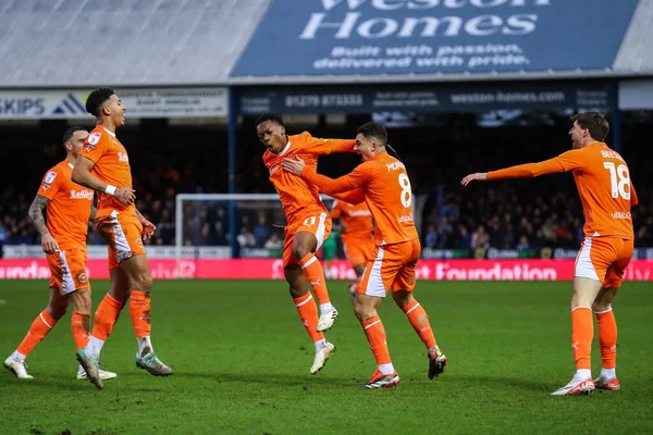 Karamoko Dembele Blackpool Celebrates His Goal Make Sky Bet League — Stock Photo, Image
