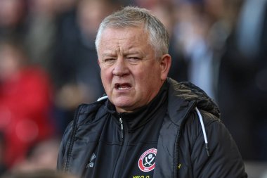 Sheffield United 'ın Chris Wilder teknik direktörü Premier League maçında Sheffield United ve Hove Albion' a karşı Bramall Lane, Sheffield, İngiltere, 18 Şubat 202