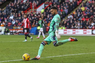 Sheffield United takımından Wes Foderingham 18 Şubat 202 'de Bramall Lane, Sheffield, İngiltere' de Sheffield United ve Hove Albion maçında beraat etti.