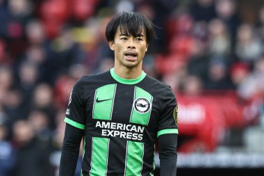 Brighton & Hove Albion takımından Kaoru Mitoma Premier Lig karşılaşmasında Sheffield United ile Brighton ve Hove Albion Bramall Lane, Sheffield, İngiltere, 18 Şubat 202