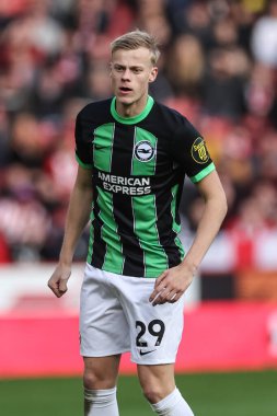 Brighton & Hove Albion takımından Jan Paul van Hecke 18 Şubat 202 'de Bramall Lane, Sheffield, İngiltere' de Sheffield United ve Hove Albion maçında