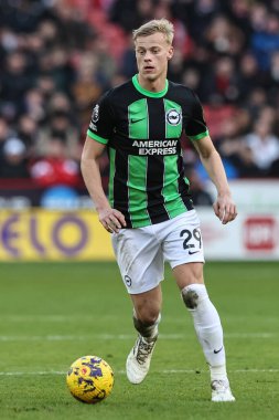 Brighton & Hove Albion takımından Jan Paul van Hecke, 18 Şubat 202 'de Bramall Lane, Sheffield, İngiltere' de oynanan Premier League maçında Sheffield United ve Hove Albion 'a karşı oynamıştır.